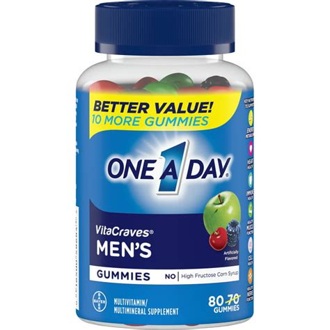One A Day Mens Vitacraves Gummies Multivitamins For Men 80 Count