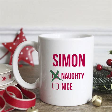 Personalised Naughty Or Nice Christmas Mug By Chips Sprinkles Notonthehighstreet Com