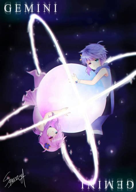 The Gemini Twins By Squavery Anime Galaxy Cute Anime Wallpaper
