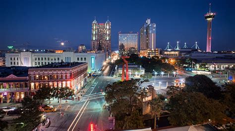 San Antonio City Lights City Cityscape Metropolis Metropolitan