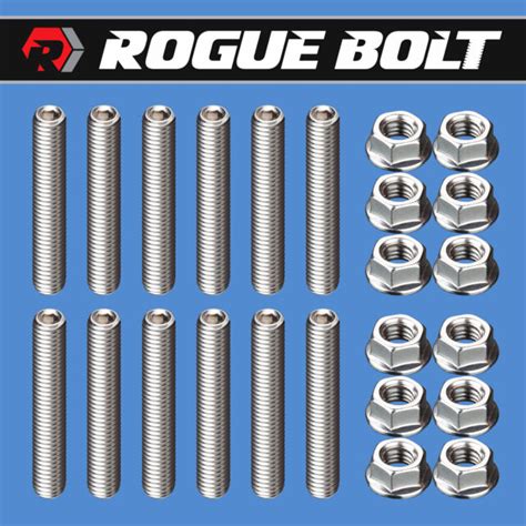 Sbc Exhaust Manifold Stud Kit Bolts Log Style Stainless Small Block