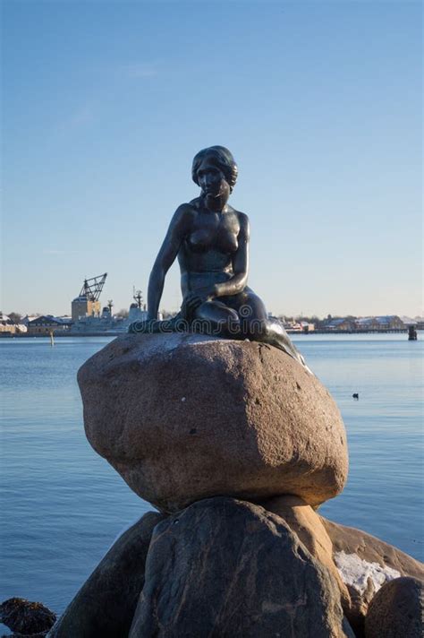 The Bronze Statue Of The Little Mermaid Copenhagen Denmark Editorial