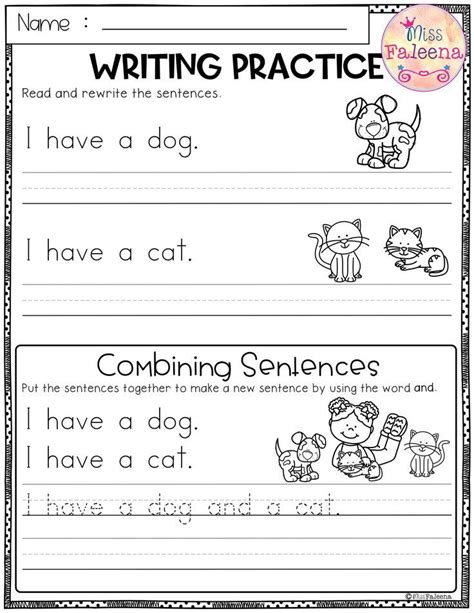 Free Writing Practice Combining Sentences Writing Sentences