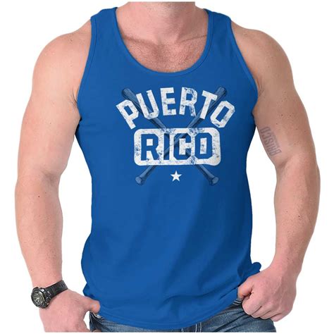 Puerto Rico Baseball Sports Team Pride Adult Tank Top T Shirt Tees