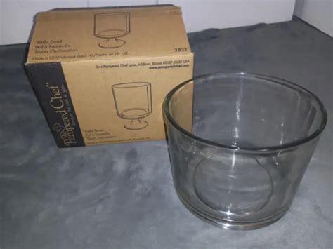 the pampered chef never used glass trifle bowl chipped crack read description 39 95 picclick