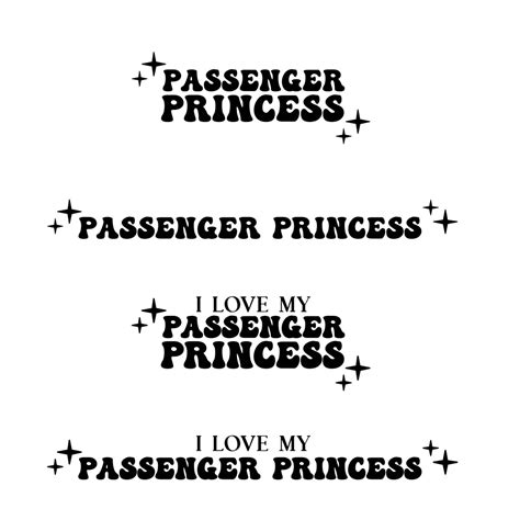 Passenger Princess I Love My Passenger Princess Decal Set Decal Files