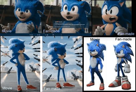 Movie Sonic Versus Fan Remakes Sonichedgehog