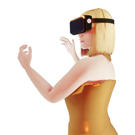 woman half body png wearing vr headset portrait human user social media avatar in metaverse