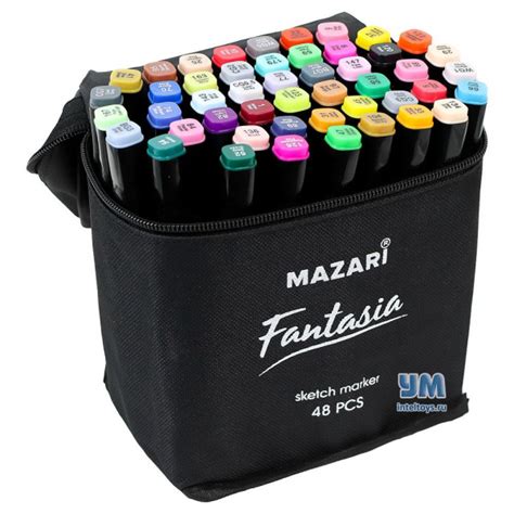 Двусторонние маркеры для скетчинга Mazari «Fantasia», в чехле, 48 цветов купить в Москве, Нижнем ...
