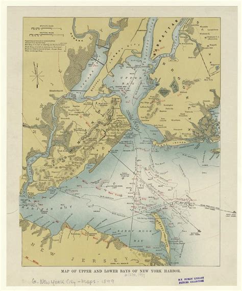 Map Of Upper And Lower Bays Of New York Harbor Nypl Digital Collections
