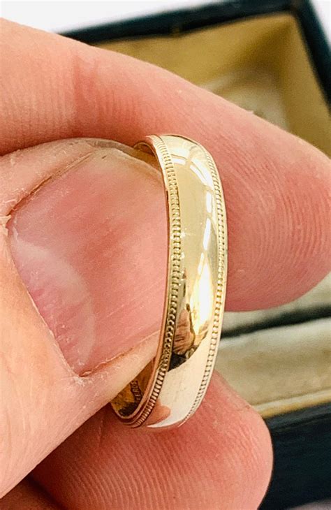 superb vintage ct yellow gold mens wedding ring hallmarked london