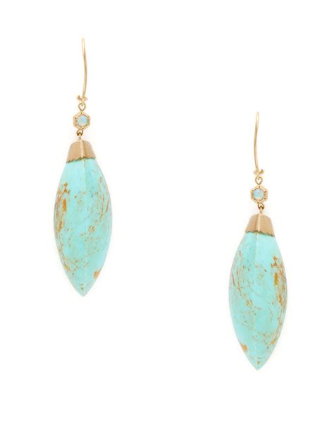 Opal Turquoise Marquise Drop Earrings By Zaiken Jewelry At Gilt