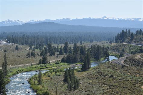 A railroad meanders next to the Truckee River in California(OC) : r