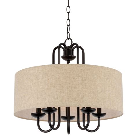 Kira Home Gwenyth 20 5 Light Modern Drum Chandelier Oatmeal Fabric