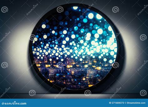 City Blurring Lights Circular Bokeh On Blue Abstract Backgrounds