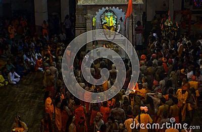 Gathering Of Naga Sadhu A Holy Sect On Hinduism On Auspicious Day Of