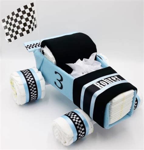 Race Car Diaper Cake Diaper Cake Baby Shower T Baby Etsy