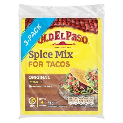 Old El Paso Taco Spice Mix 3 Pack 75 G