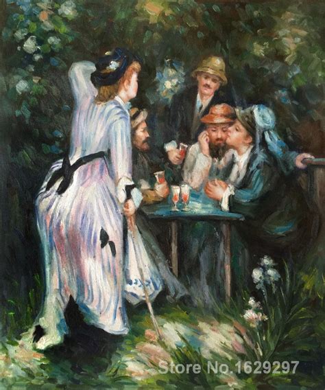 Oil Painting Art Gallery In The Garden By Renoir By Pierre Auguste