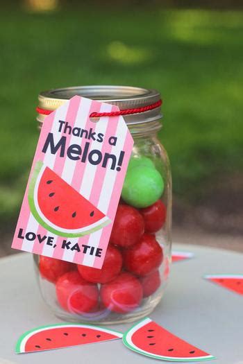 Crystal says, my daughter, sadie grace, is sweet, wild and wonderful so we decided a 'watermelon extravaganza' theme would be perfect for her and our summertime poolside celebration. Watermelon Party Favor Ideas