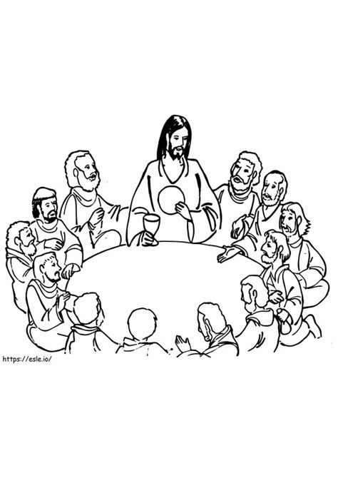 Jesus Last Supper Coloring Page