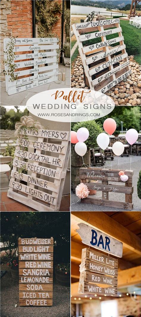 Rustic Wooden Pallet Wedding Sign Ideas Roses And Rings Weddings