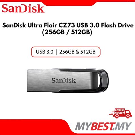 Sandisk Ultra Flair Cz73 256gb 512gb Usb 30 Flash Drive Shopee