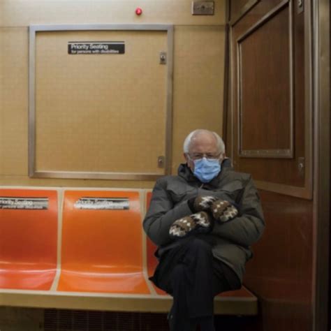 Photo Bernie Sanders Sitting On The Ny Subway All Alone