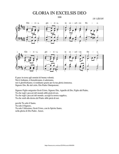 Gloria In Excelsis Deo Sheet Music For Organ Download Free In Pdf Or