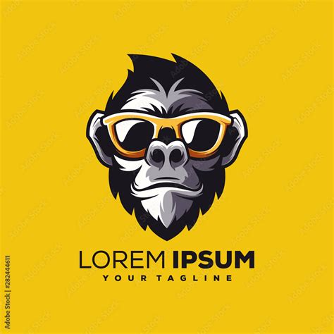 Awesome Cool Monkey Logo Design Stock Vector Adobe Stock