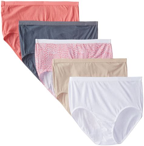 Fruit Of The Loom Womens Plus Size Fit For Me 5 Pack Cotton Brief