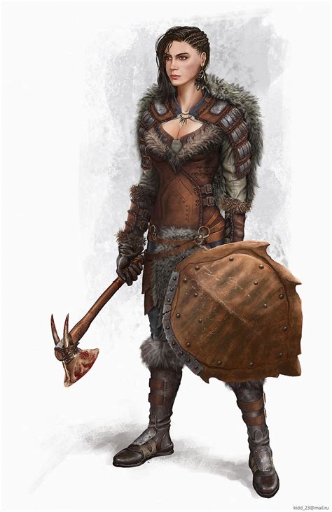 Merlara Lionheart Female Warrior Female Barbarian Great Fur Armor