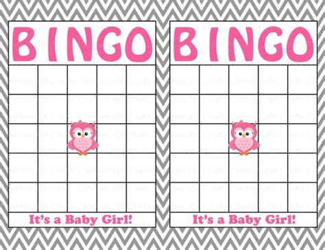 Blank Baby Shower Bingo Cards Printable Party Baby Boy