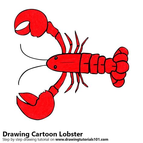 How To Draw A Cartoon Lobster Cartoon Animals Step By Step