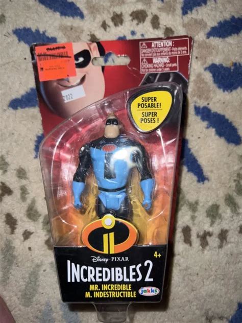 DISNEY PIXAR INCREDIBLES Mr Incredible In Blue Suit Super Poseable Figure New PicClick