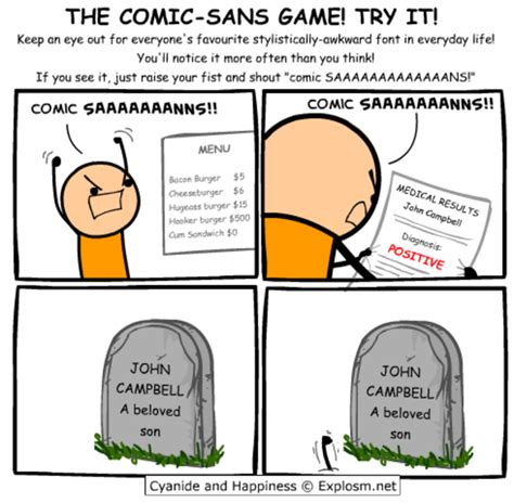 The Comic Sans Game Comic Sans Know Your Meme