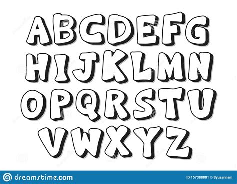 Alphabet Vector Art Color Signs Letters Design Stock Vector
