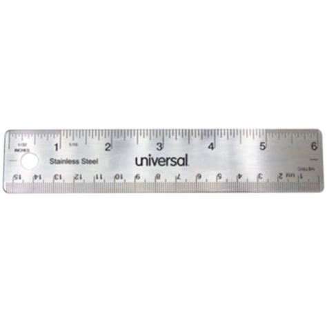 Universal Unv59026 6 Stainless Steel Flat Ruler 116 Standard And