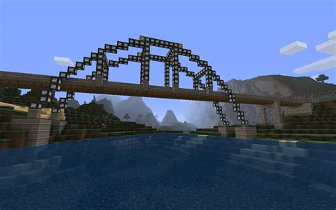 Tied Arch Bridge Along My Rail Line Minecraft