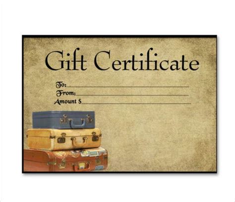 Download any certificate and fill it with your details then print it. 11+ Travel Gift Certificate Templates - Free Sample, Example, Format Download! | Free & Premium ...