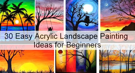 30 Easy Landscape Paintings Ideas For Beginners Sunrise Paintings T