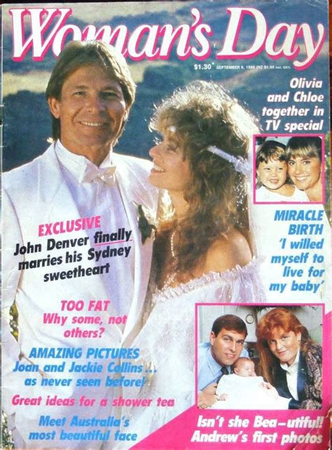 John Cassandra Denver S Wedding Pictures On The Cover Of Woman S Day Magazine John Denver