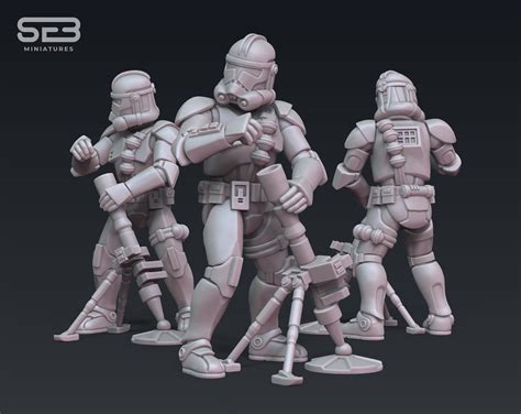 Star Wars Legion 3d Custom Miniature Clone Mortar Operator Etsy Uk