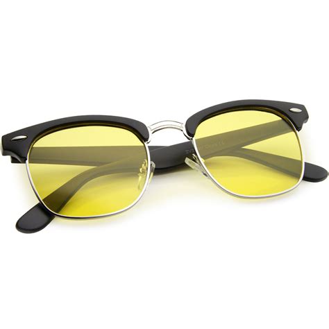 polarized horn rimmed semi rimless sunglasses square lens c773 zerouv