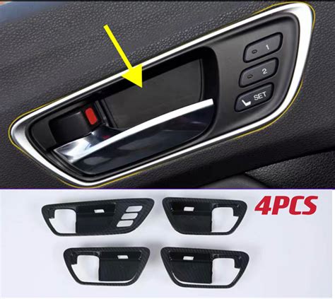 Pcs Carbon Fiber Inner Door Handle Bowl Cover Trim Fit For Acura Tlx