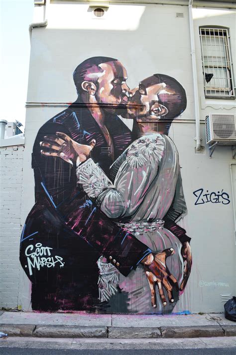 He is five feet and nine inches tall. 20 Foot Tall Graffiti Mural of Kanye Kissing Himself ...