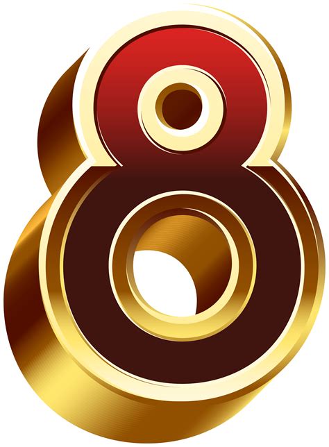 Eight Gold Red Number Png Clip Art Gallery Yopriceville High