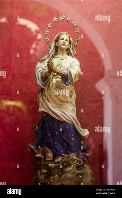 The Pregnant Virgin Mary Statue In Iglesia Mayor Of San Juan Bautista