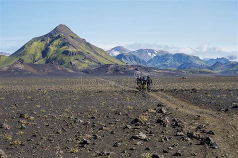 Icelandic Lava Desert Landscape At Laugavegur Hiking Trail With Stone