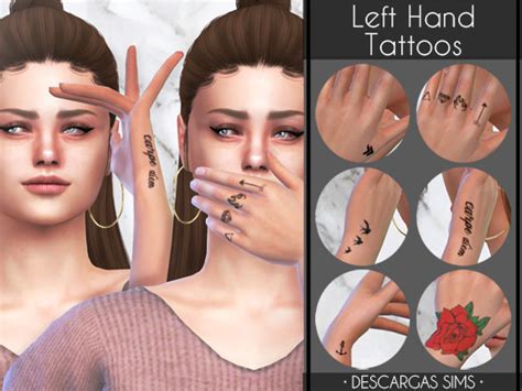 Descargas Sims Left Hand Tattoos • Sims 4 Downloads